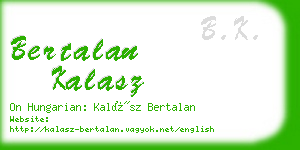 bertalan kalasz business card